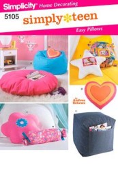 5105 SIMPLICITY TEEN EZ OTTOMAN, ,BEAN BAG, CHAIR,, FLOOR/ SHAPED/ SQUARE PILLOW PATTERN